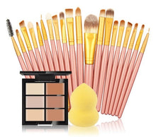 Carregar imagem no visualizador da galeria, makeup brushes Set 6 Colors Concealer Palette maquiagem Puff 20 brushes Face Contour Cosmetic Make Up Tools Brushes for make-up