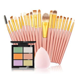 makeup brushes Set 6 Colors Concealer Palette maquiagem Puff 20 brushes Face Contour Cosmetic Make Up Tools Brushes for make-up