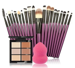 makeup brushes Set 6 Colors Concealer Palette maquiagem Puff 20 brushes Face Contour Cosmetic Make Up Tools Brushes for make-up