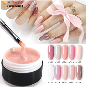 Venalisa supply 15 ml strong thin Jelly led UV soak off cover pink clear nail art Camouflage UV Builder gel Extend nail gel