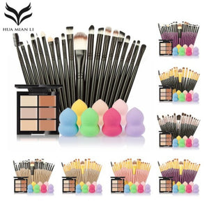 makeup brushes Set 6 Colors Concealer Palette maquiagem Puff 20 brushes Face Contour Cosmetic Make Up Tools Brushes for make-up